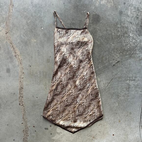Vintage Inner Most Snakeskin Slip Dress Women's Medium Spaghetti Strap Sexy Y2K - Picture 2 of 7